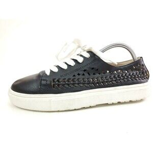 Sam Edelman Raina Sneaker Black Comfort Fashion Shoes Laser Cut Women's 8 M